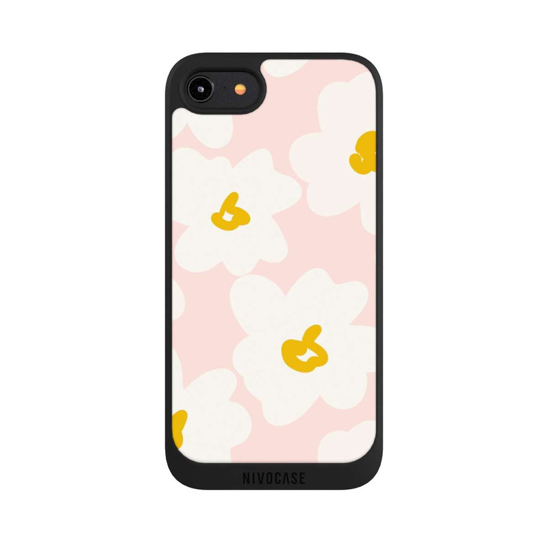 iPhone 7 NIVOpure Retro Blumenwand Gänseblümchen Aprikose