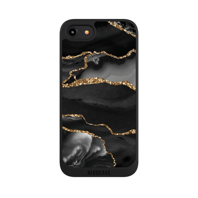 iPhone 7 NIVOpure Dark Marble Stripes Gold Look