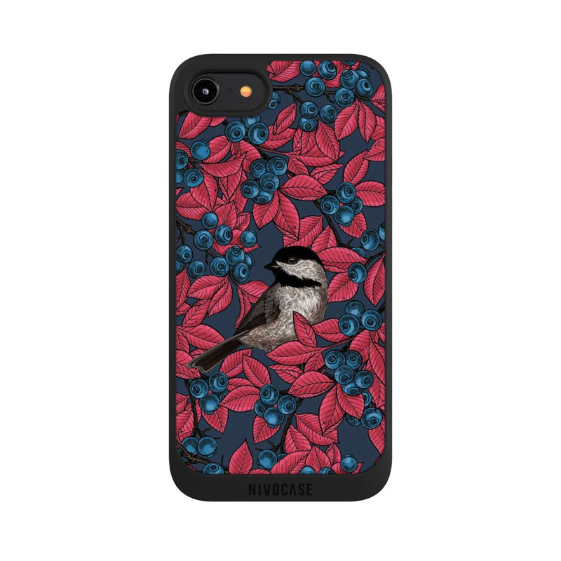 iPhone 7 NIVOpure Oiseaux & Myrtilles Bleu Marine