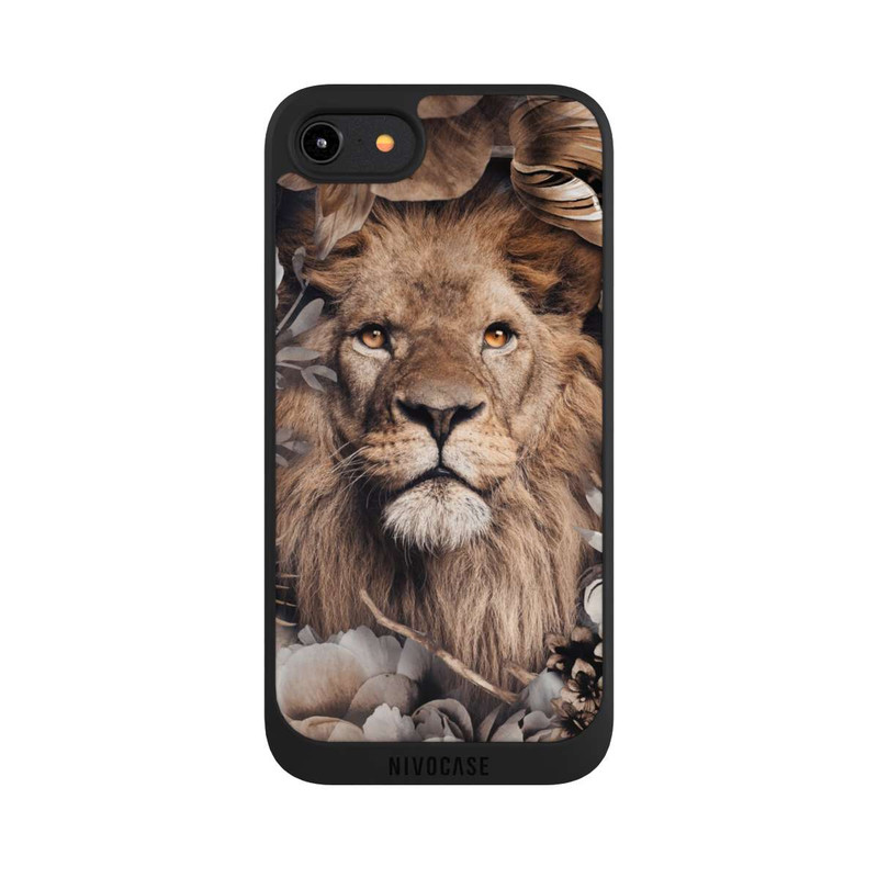 iPhone 7 NIVOpure Löwe Blumenrahmen Beige
