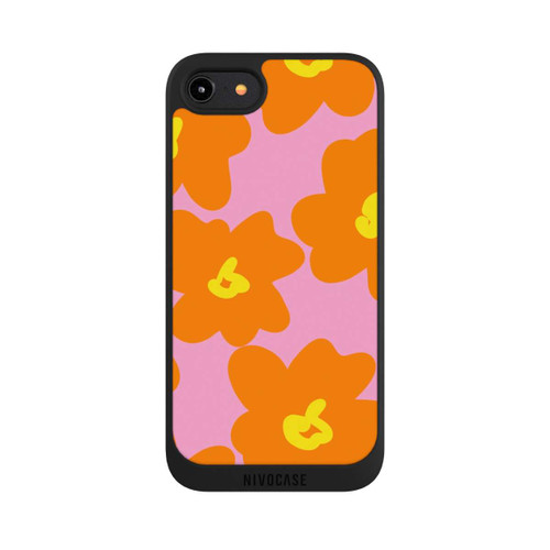 Apple iPhone 7 NIVOpure Retro Blumenmuster Pink und Orange