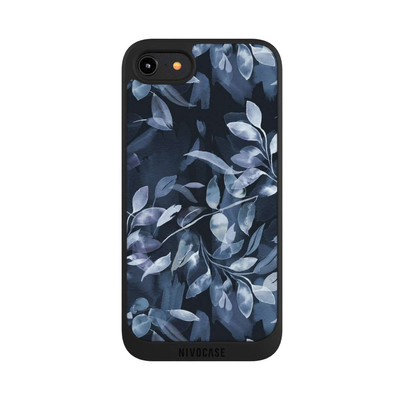 iPhone 7 NIVOpure Mystische Aquarellblätter marineblau