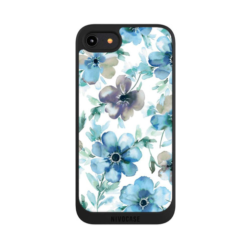 Apple iPhone 7 NIVOpure Blaues Blumenmuster Trendy
