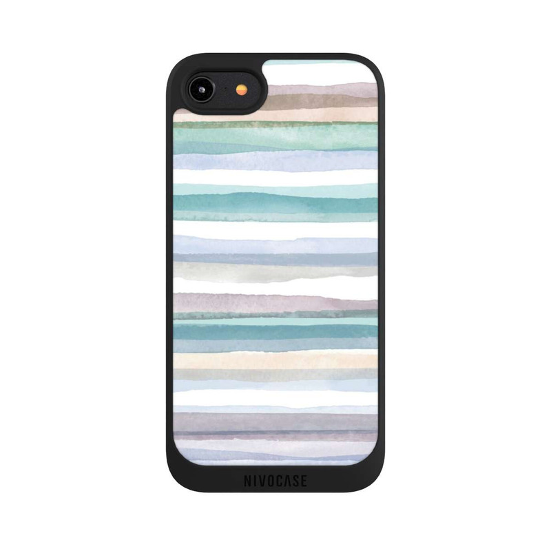 iPhone 7 NIVOpure Pastellfarbene Streifen Blau