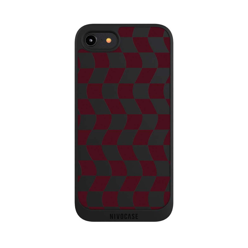iPhone 7 NIVOpure Rouge vin en damier