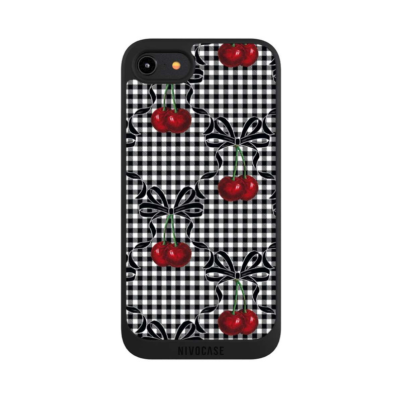 iPhone 7 NIVOpure Cherry Pattern Black