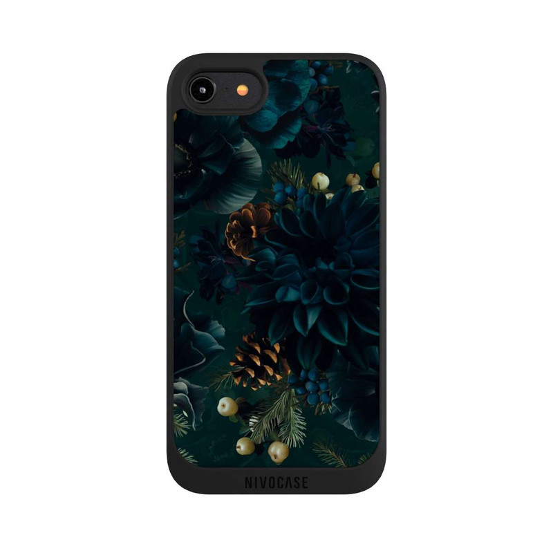 iPhone 7 NIVOpure Blumenmuster Grün und Blau