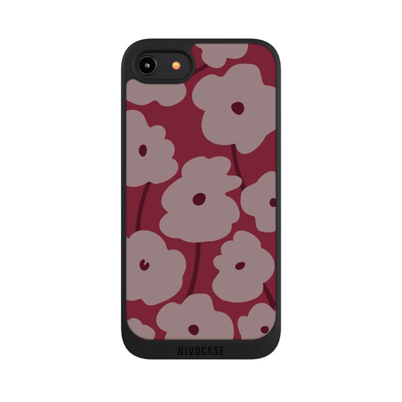 iPhone 7 NIVOpure Minimalistische Blumen Bordeaux