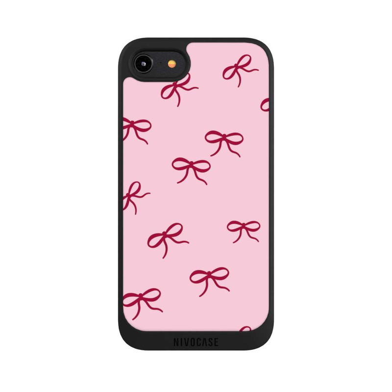 iPhone 7 NIVOpure Schleifen Muster Rot Pink