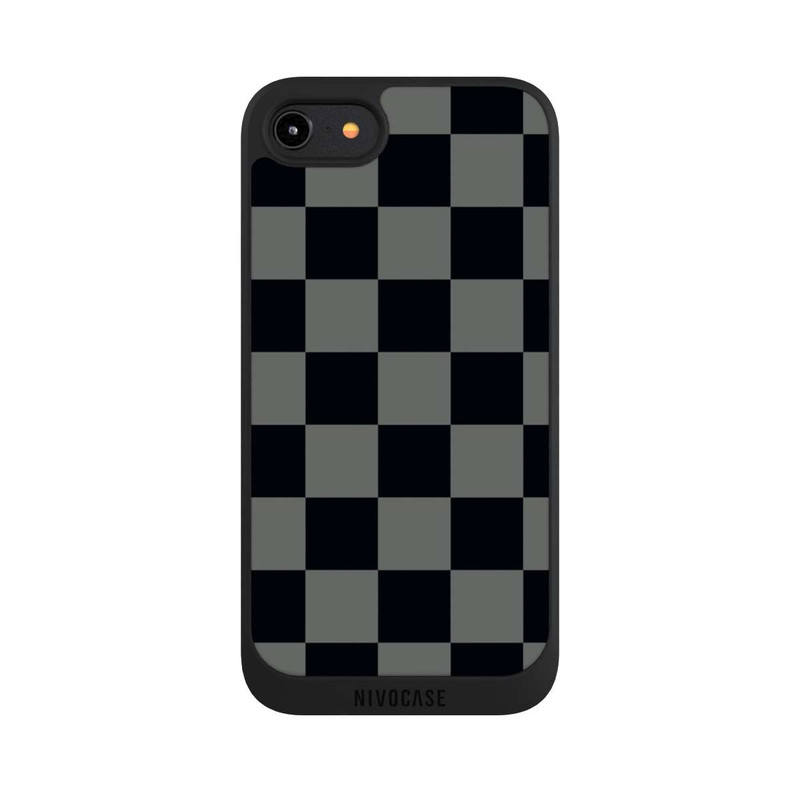 iPhone 7 NIVOpure Schachbrett Schwarz Grau