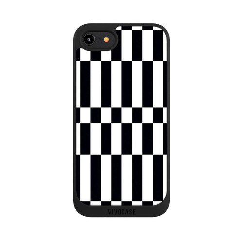 Apple iPhone 7 NIVOpure Checked Abstract Bold Black and White Color Block