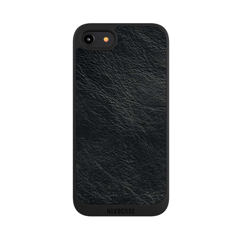 iPhone 7 NIVOpure Fond Aspect Cuir Noir