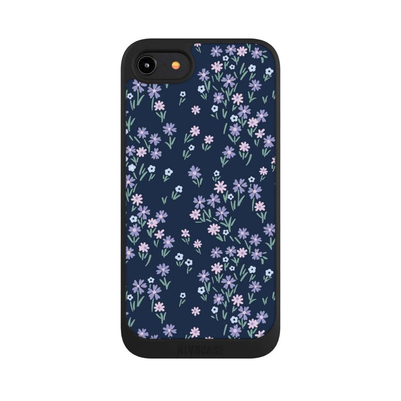 iPhone 7 NIVOpure Dark Blue Floral Theme