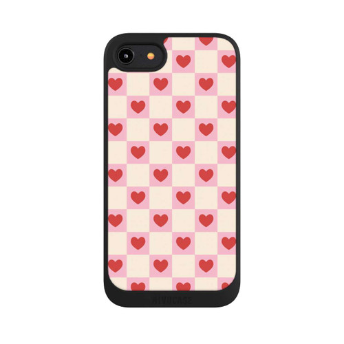 Apple iPhone 7 NIVOpure Rosa Kariertes Herzmuster Valentinstag