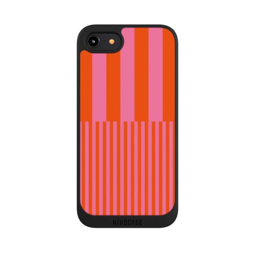 Apple iPhone 7 NIVOpure Striped Pattern Pink Red