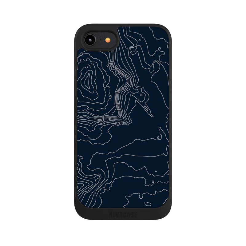 iPhone 7 NIVOpure Lignes de Contour de Montagne Sombres