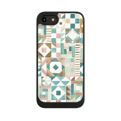 Apple iPhone 7 NIVOpure Geometric Blocks Retro Vintage Patchwork Green