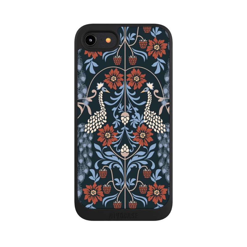 iPhone 7 NIVOpure Vintage Peacock Garden Arts and Crafts Floral Dark