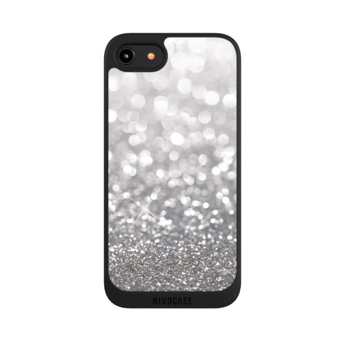 Apple iPhone 8 NIVOpure Pluie de Paillettes Argentées Look