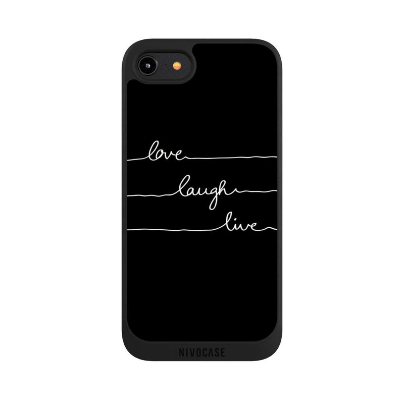 iPhone 8 NIVOpure Love Laugh Live weiß/schwarz