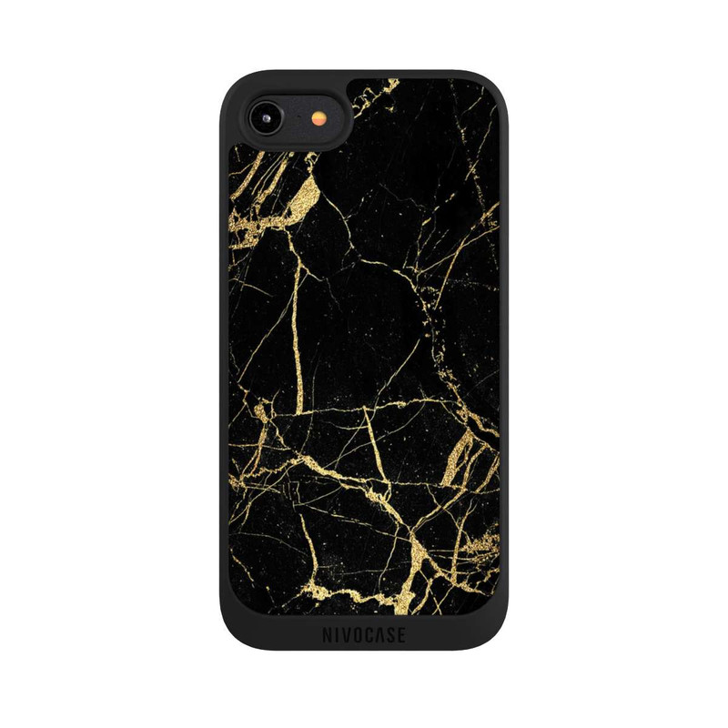 iPhone 8 NIVOpure Schwarzgoldener Marmor-Look