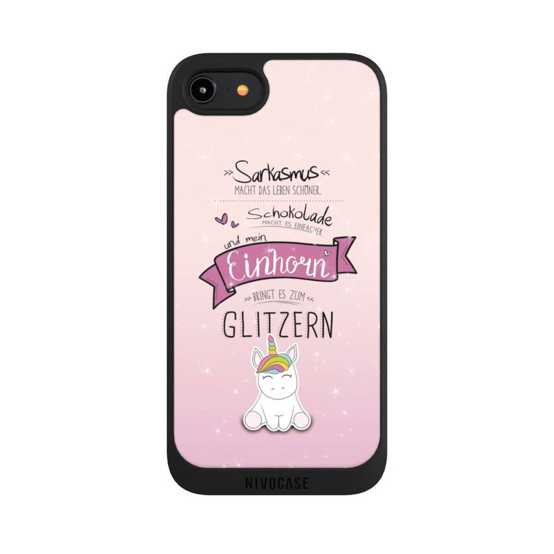 iPhone 8 NIVOpure Einhorn Glitzer Spruch