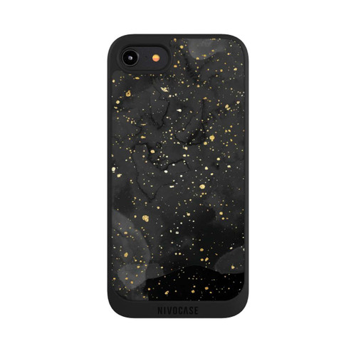 Apple iPhone 8 NIVOpure Glitzernder Marmor-Schwarz-Gold-Look