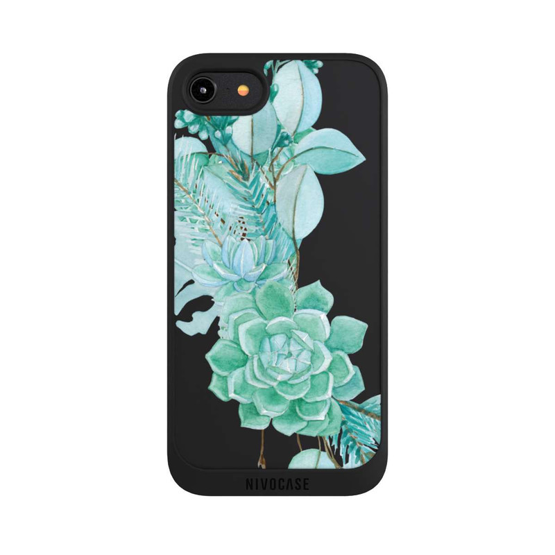iPhone 8 NIVOpure Flowers Mint Green Transparent