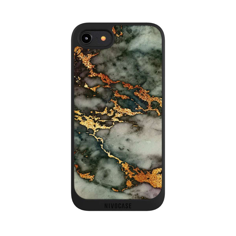 iPhone 8 NIVOpure Aspect marbre gris et doré