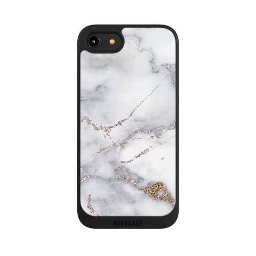 Apple iPhone 8 NIVOpure Silberglitzer Marmorlook