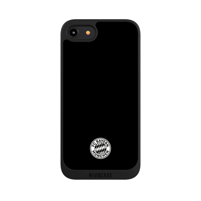 iPhone 8 NIVOpure Klassisches FCB Logo Klein - Weiß auf Schwarz