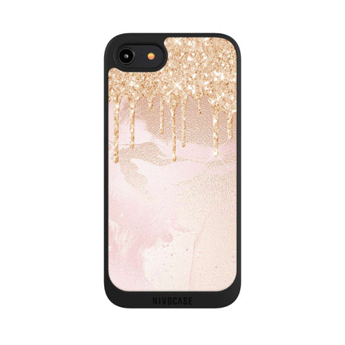 Apple iPhone 8 NIVOpure  Roségoldener Glitzer Tropfen Look