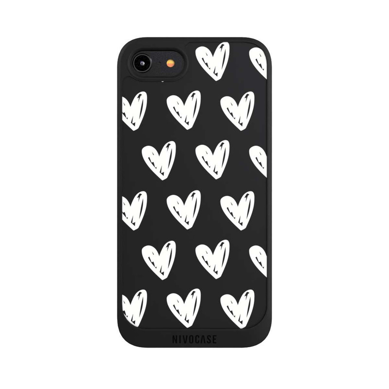 iPhone 8 NIVOpure Coeurs blancs transparente