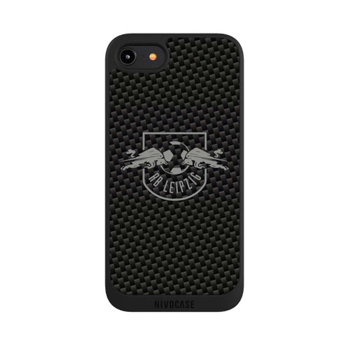 Apple iPhone 8 NIVOpure Graues RB Leipzig Logo auf Carbonoptik