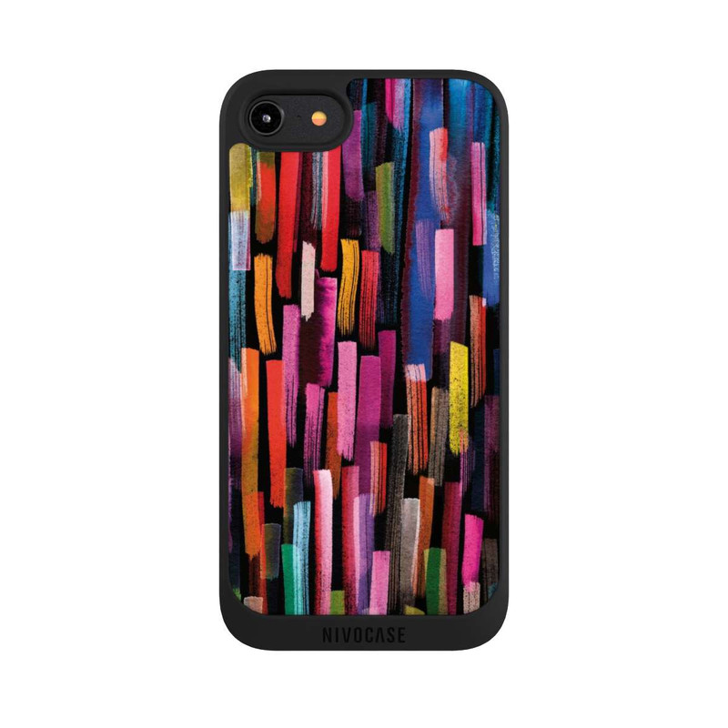 iPhone 8 NIVOpure Coups De Pinceaux Colorés Noir