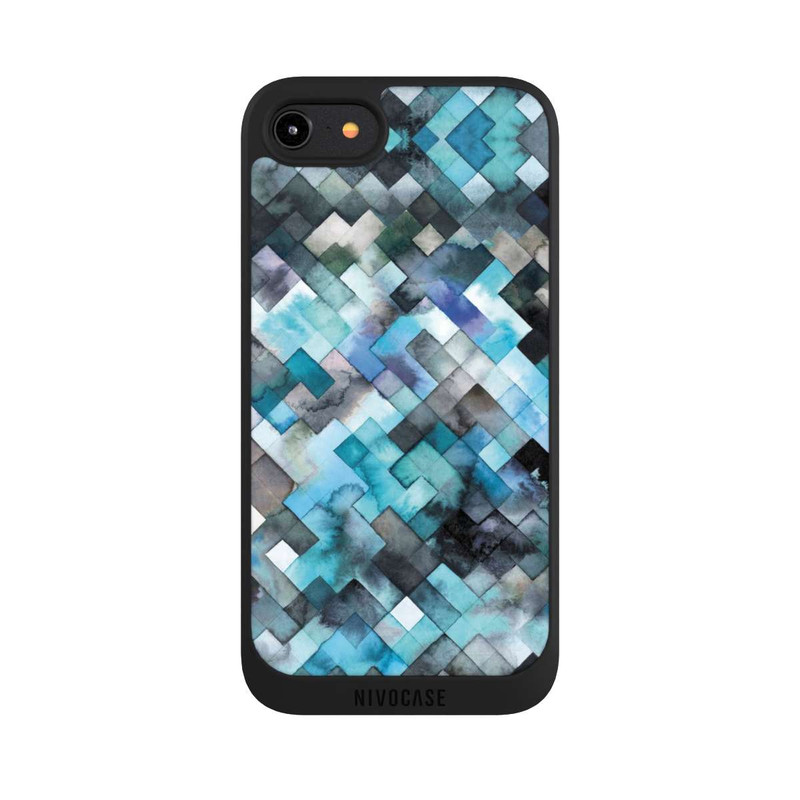 iPhone 8 NIVOpure stimmungsvolles geometrisches Muster blau