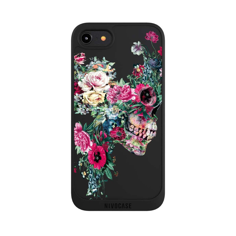 iPhone 8 NIVOpure Blumen-Totenkopf transparent