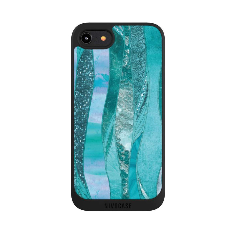 iPhone 8 NIVOpure Look pailleté glamour bleu
