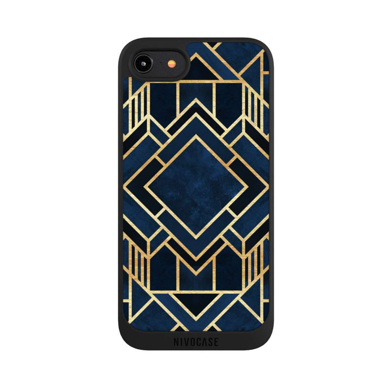 iPhone 8 NIVOpure Impression Art Déco Bleu Or