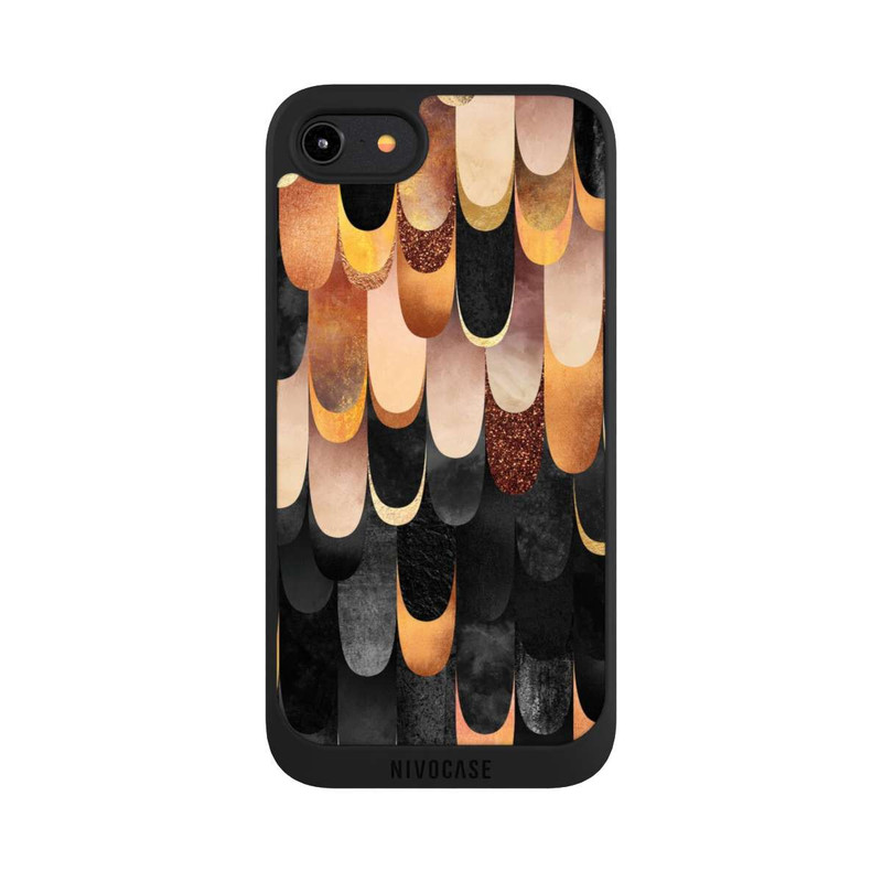 iPhone 8 NIVOpure Plumes Cuivre et Noir
