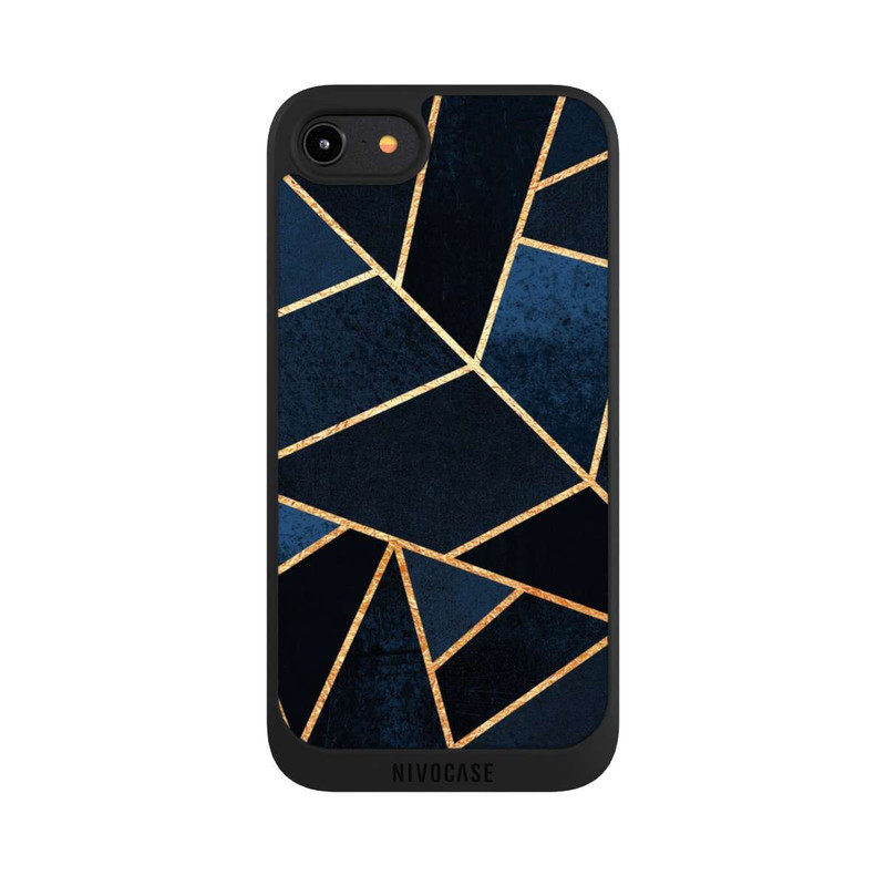 iPhone 8 NIVOpure Imprimé Pierre Or Marine