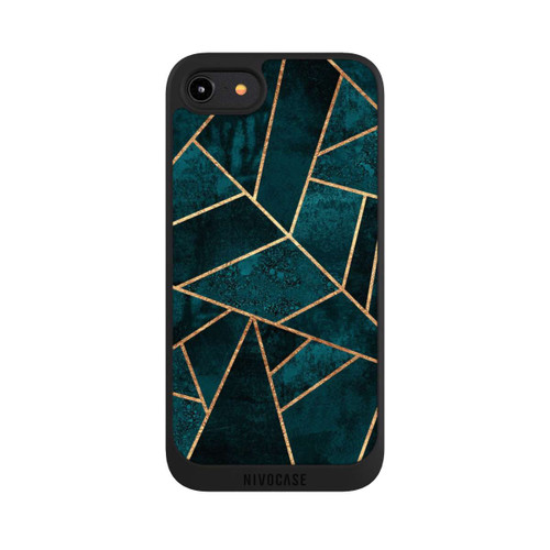 Apple iPhone 8 NIVOpure Tief Blaugrün Stein Gold Druck