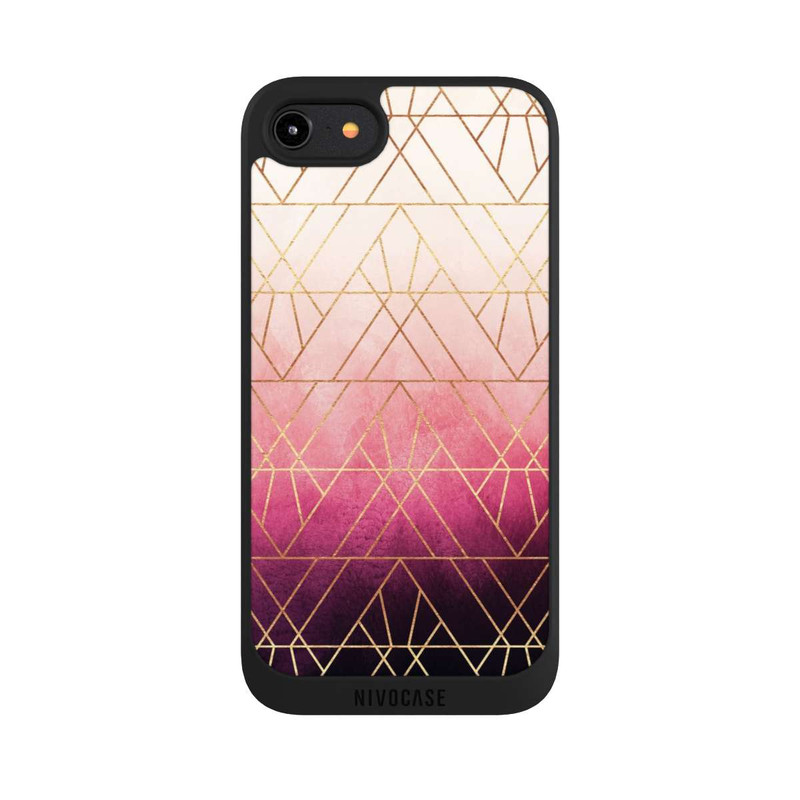 iPhone 8 NIVOpure Triangles ombrés roses imprimé doré