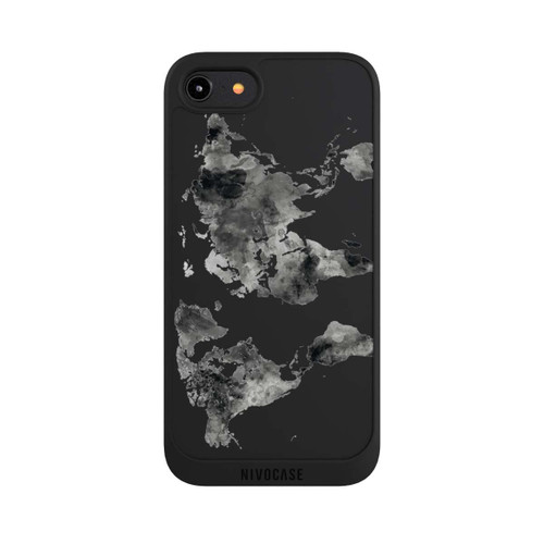 Apple iPhone 8 NIVOpure Weltkarte Schwarz Transparent