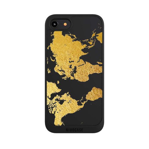 Apple iPhone 8 NIVOpure Weltkarte Gold Transparent