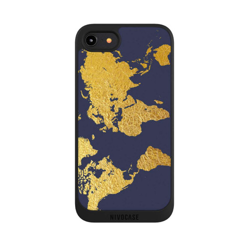 Apple iPhone 8 NIVOpure Weltkarte Gold