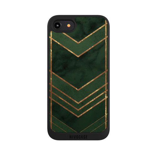 Apple iPhone 8 NIVOpure Dark Green Pattern Golden Stripes