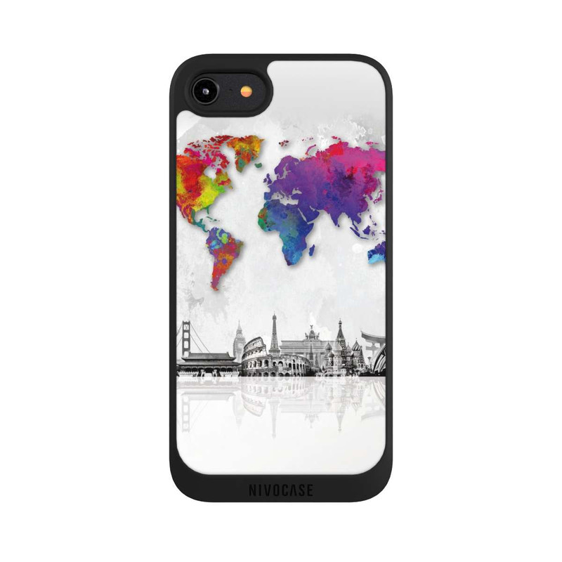 iPhone 8 NIVOpure Weltkarte mit Skyline