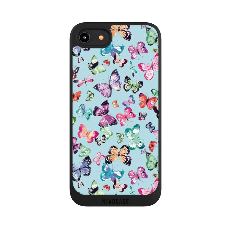 iPhone 8 NIVOpure Butterflies Pink Orange Blue