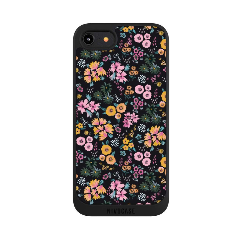 iPhone 8 NIVOpure Petites Fleurs colorées Noir 2